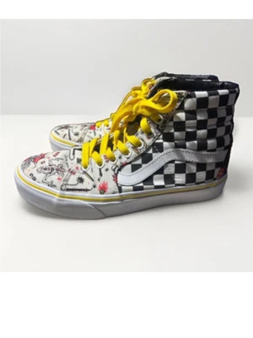 Vans High-Top Stranger Things Hellfire Club Black/White Checkerboard shoes